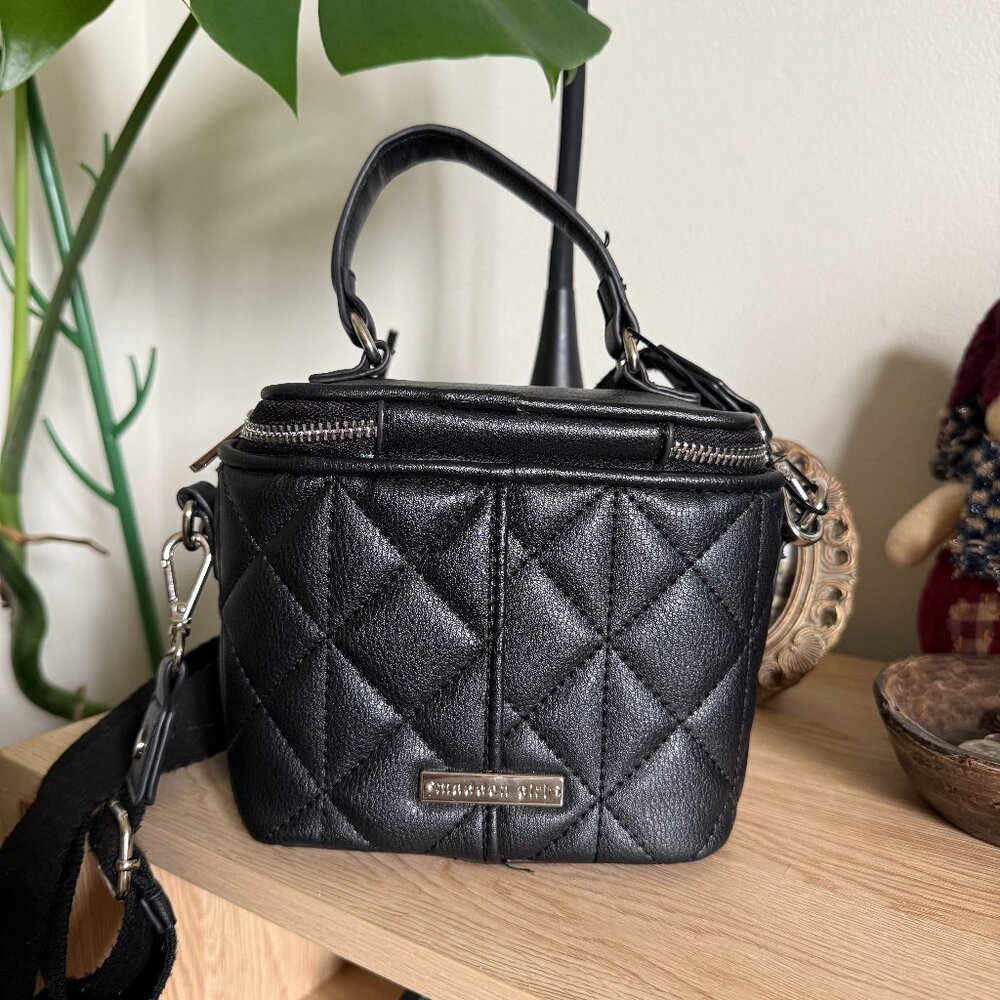 Madden Girl Crossbody Bucket Bag with Accessory Pouch - New